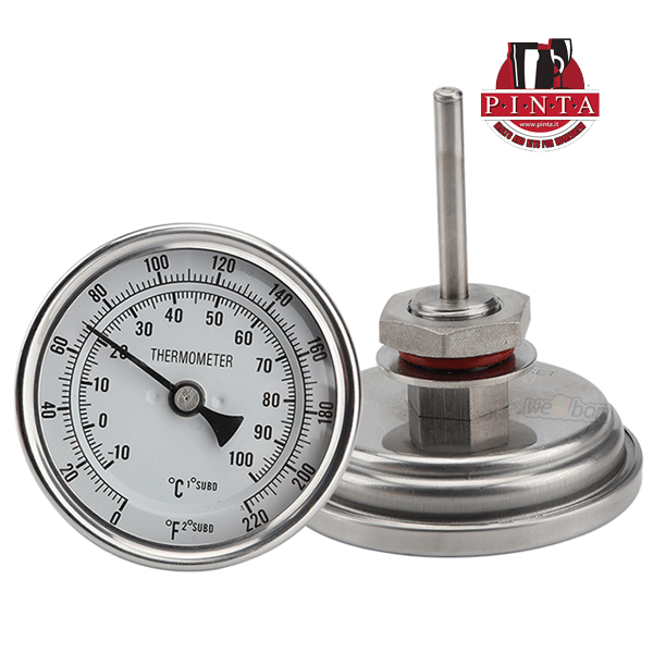 Thermomètre à pince sur tuyau avec ressort bimétal 0 120 °C cadran 63 mm  usa